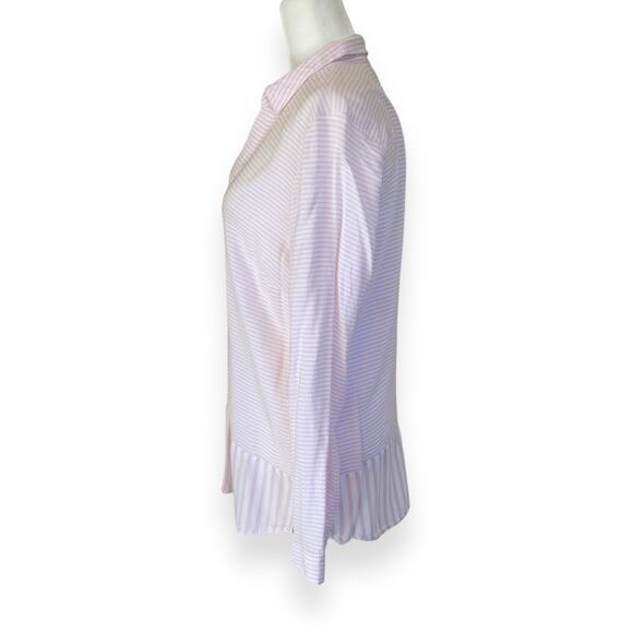 J Jill Pink Striped Button Down Blouse - Picture 4 of 7